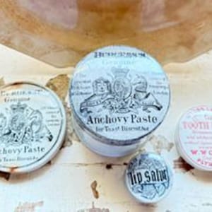 Antique English Advertising Pots: Cherry Toothpaste Lip Salve
