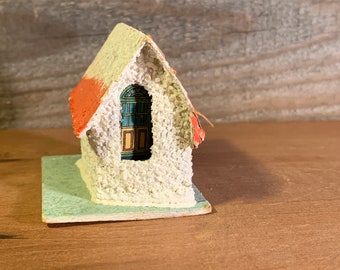 Vintage Putz House Ornament, Miniature House Ornament, Japan