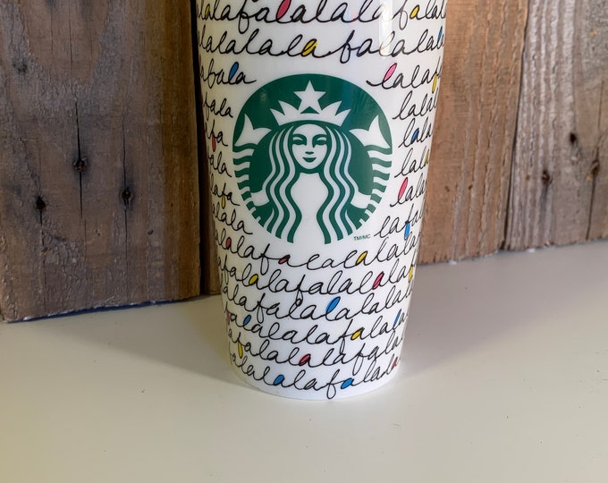 Collectible Starbucks Ceramic Tumbler, Falalalala Etsy
