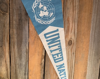 Vintage United Nations Felt Souvenir Pennant