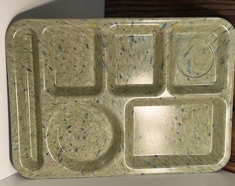 Vintage Green Speckled, Confetti Texas Ware Melamine Lunch Tray