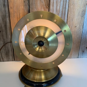 Unique Art Deco Brass Target “raf Roundel-Style” Illuminated Clock, Industrial, Machine Age