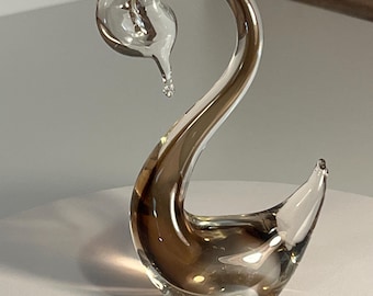 MCM Mid Century Modern Glass Swan