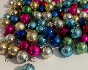 Mid Century Mercury Glass Mini Christmas Balls, Half Inch, approx. 160