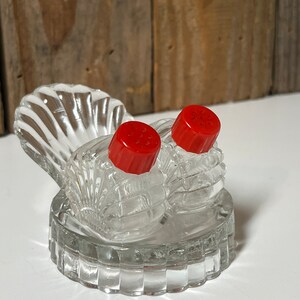 Vintage Clear Glass Turkey Thanksgiving Salt and Pepper Shakers