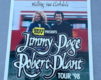 1998 Best Buy Presents “Jimmy Page and Robert Plant – Walking into Clarksdale” Concert Poster- Advertisement