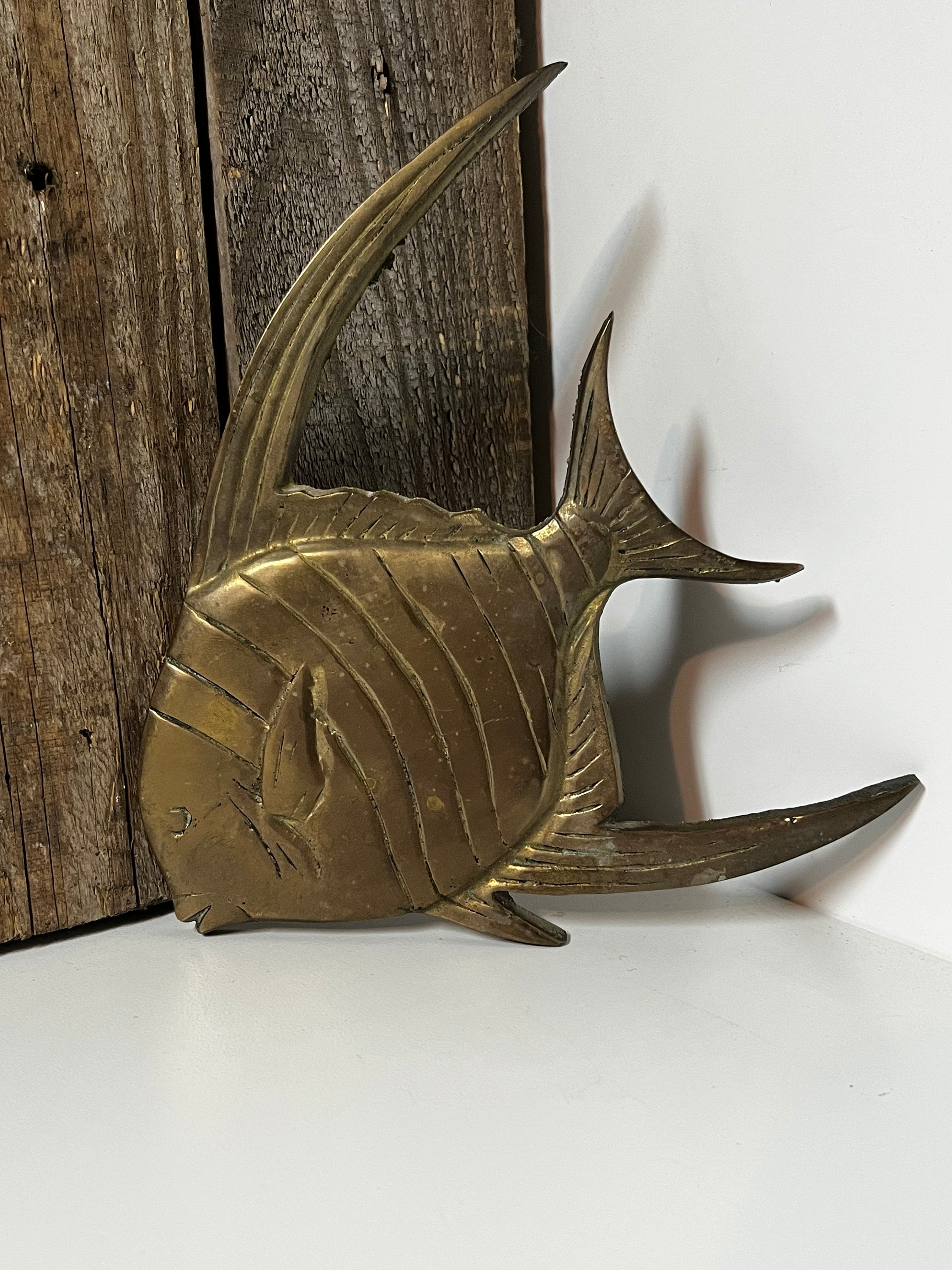 Vintage Brass Fish Wall Decor - Etsy display picture 1