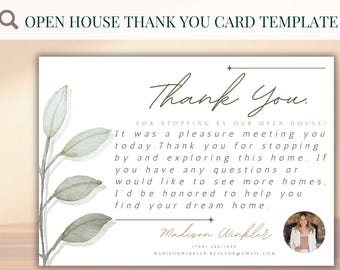 Tag der offenen Tür Dankeskarte | Realtor Canva Vorlage | Makler Folge Karte | Bearbeitbar und druckbar