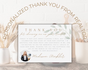 Realtor Thank You Card // Real Estate Closing Day Thank You Note // Real Estate Marketing // Real estate Thank you card // Canva Template