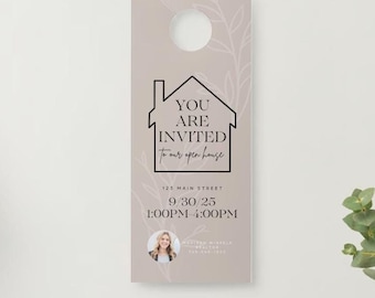 Türaufhänger Vorlage für Türschild, Realtor Marketing (Canva Template)