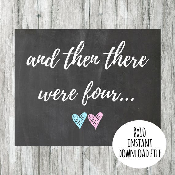 Baby Number 2 Announcement And Then There Were Four Instant Etsy