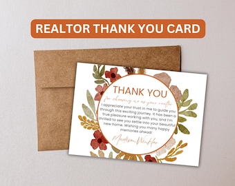 Herbst Makler Dankeschön-Karte | Abschlussgeschenk | Bearbeitbare Canva Vorlage