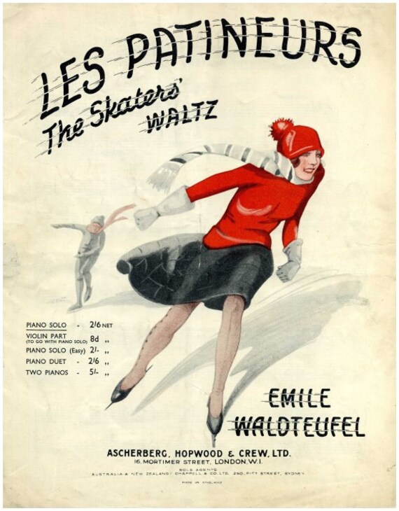 The Skaters Waltz Les Patineurs. By Emile Waldteufel. Sheet Etsy The Skaters Waltz Les Patineurs. By Emile Waldteufel. Sheet Etsy