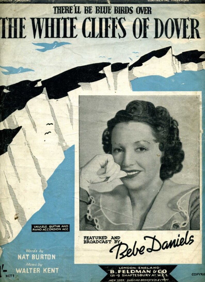 The White Cliffs Of Dover. Vera Lynn Bebe Daniels. 1942. Etsy