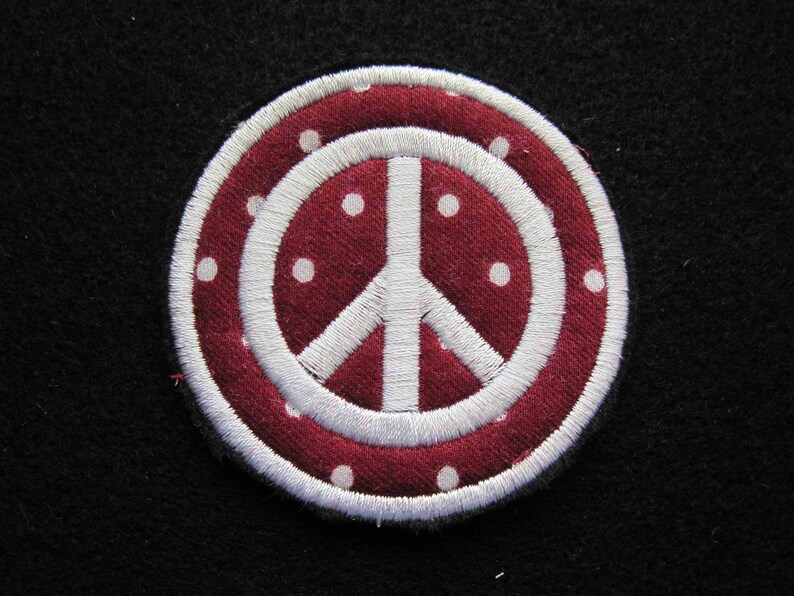 Embroidered Applique Peace Sign Patch