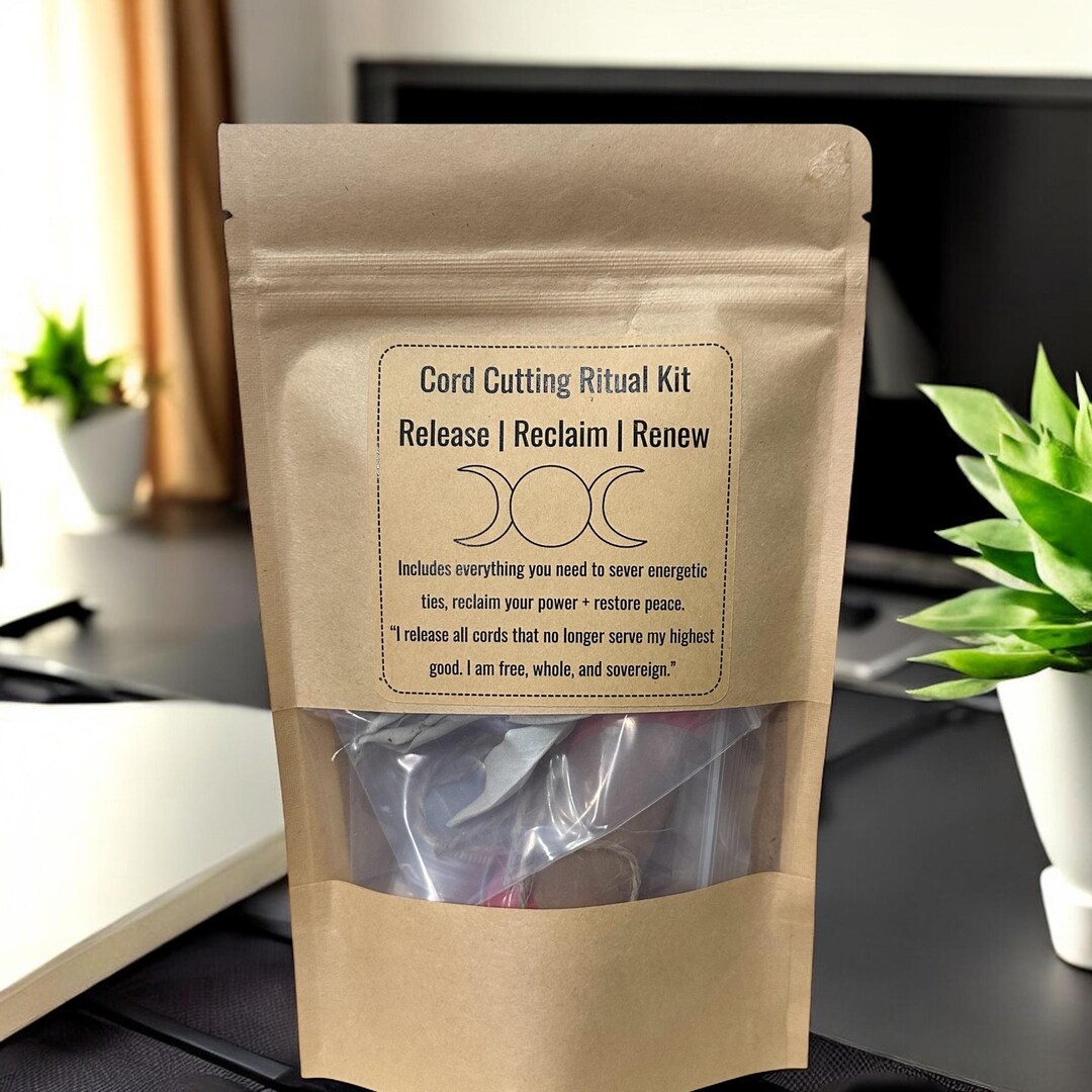 Cord Cutting Ritual Kit | Black Tourmaline, Selenite, Energy Release - Etsy