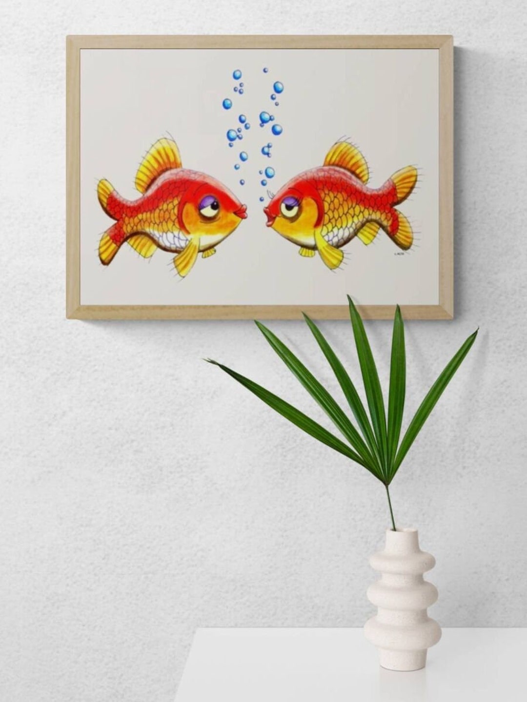 Printable Goldfish Wall Art Swimming Goldfish Nursery Print Etsy