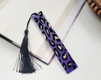 Purple Ombre Leopard Print Resin Bookmark | Booklover Gift Idea | Animal Print Book Mark | Reader Gift | Reading Accessories