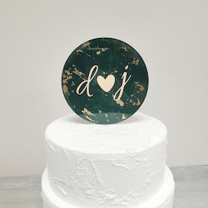 Smaragdgrüne Hochzeitstorte Topper | Smaragdgrün Cake Topper | Waldparty Kuchen Topper | Smaragdgrün Acryl-Hochzeitstorte-Topper