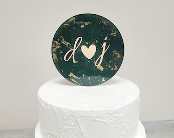 Emerald Green Wedding Cake Topper | Emerald Green Cake Topper | Forest Party Cake Topper | Emerald Green Acrylic Wedding Cake Topper