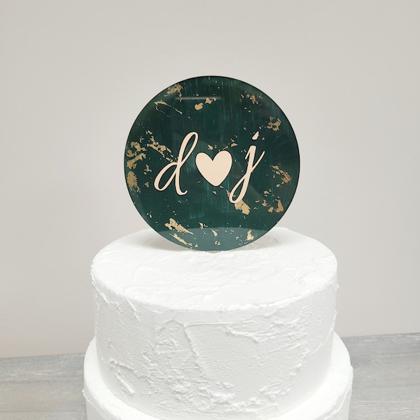Emerald Green Wedding Cake Topper | Emerald Green Cake Topper | Forest Party Cake Topper | Emerald Green Acrylic Wedding Cake Topper