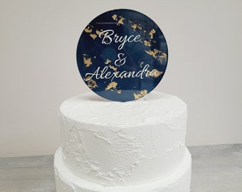 Adorno acrílico personalizado para tarta: copos metálicos, para despedida de soltera