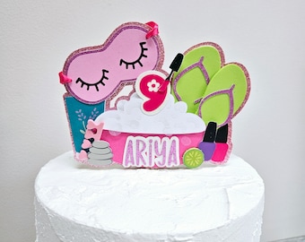 Adorno personalizado para tarta de cumpleaños de spa: Decoración para fiestas de mimos