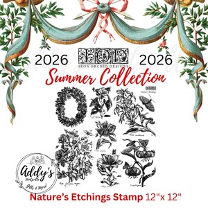 Nature's Etchings IOD Transfer! 12"x 12" 2026 Summer Collection! Iron Orchid Designs!