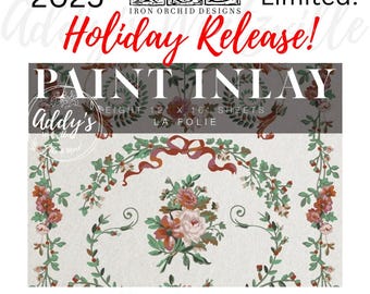 La Folie IOD Paint Inlay! 12"x 16" 2025 Holiday Limited Release Collection! Iron Orchid Designs!