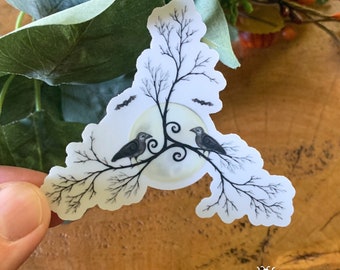 Ash & Thorn - STICKERS - Crow/Raven transparent vinyl stickers for halloween