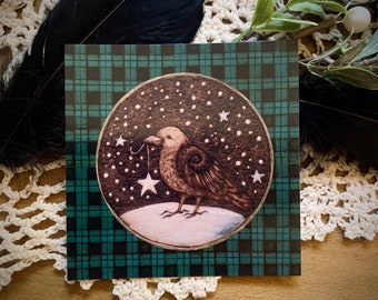 The Christmas Crow - vinyl magnet