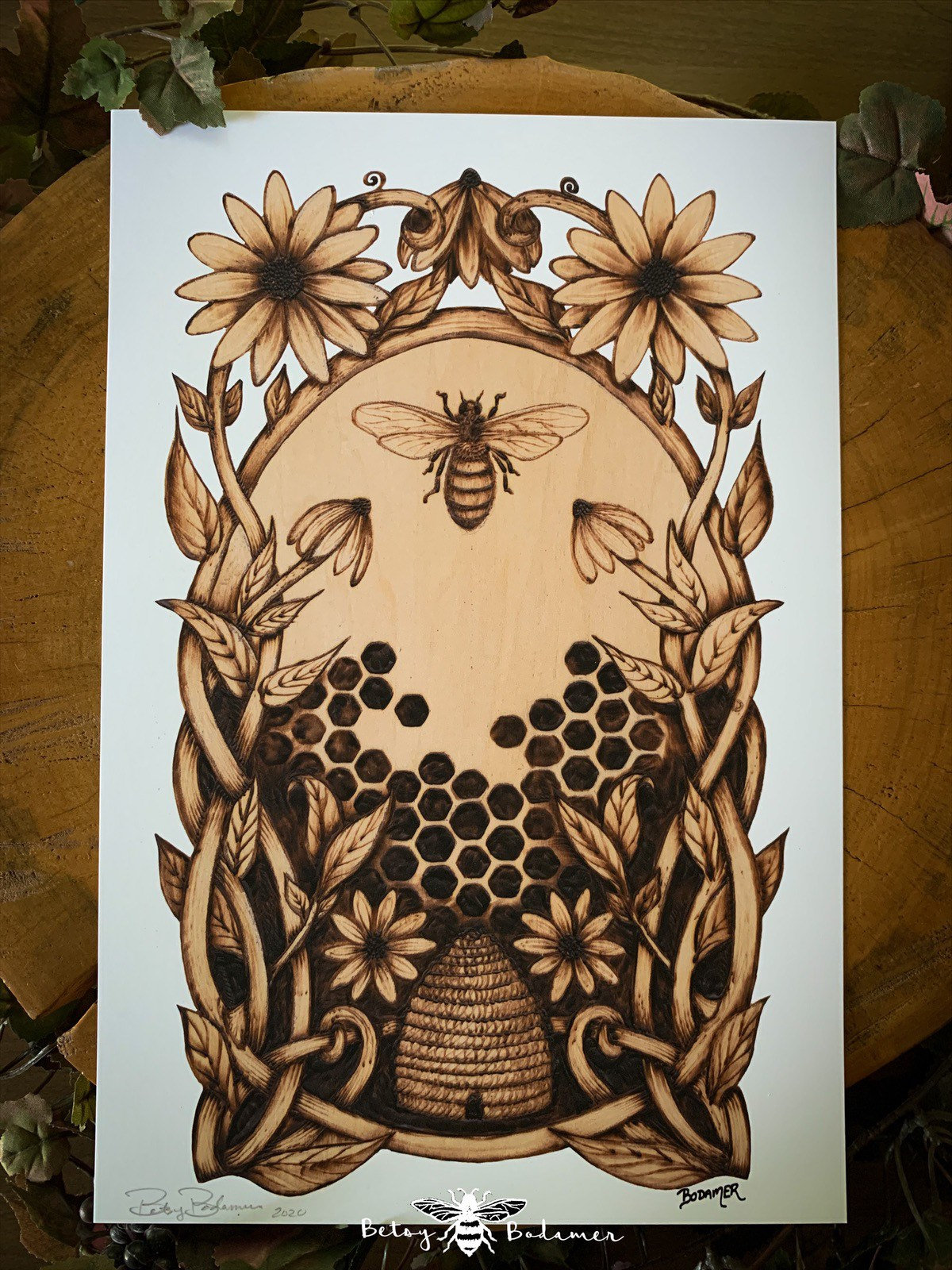The Bee’s Garden - Honeybee Fine Art Print | Signed Giclee Print of ...