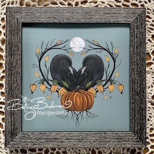 Raven Heart - Fine Art Giclee PRINT of original digital Art - 8x8”
