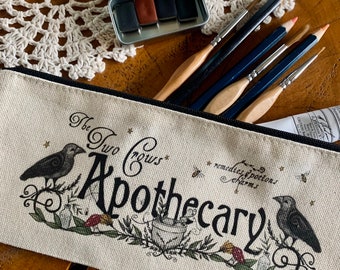 The Two Crows Apothecary - Zippered Pencil Pouch