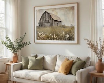 Barn Watercolor Print | Antique Farmhouse Wall Art, Museum Quality Matte Paper