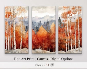 Fall Watercolor Prints - Gallery Set of 3 | Fall Wall Art | Autumn Decor | Gallery Wall Art | Modern Farmhouse Decor