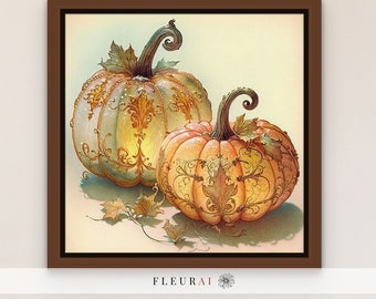 Halloween-kunstafdruk 090723 | Muurkunst pompoen | Halloween-muurdecor van pompoenen | Pompoenkunstprint voor Halloween