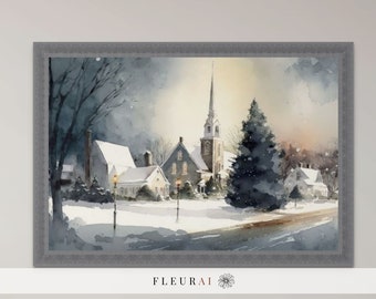 Christmas Village Print 090223 | Winter Art Print | Holiday Decor | Christmas Decor | Christmas Wall Decor