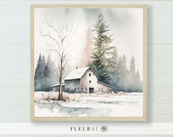 Barn Print Series 223 | Original Vintage Barn Watercolor, Modern Farmhouse Art Prints - Museum Quality Print