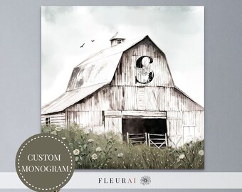 Custom Barn Print 051823 | Personalized Wall Art | New Home Gift | Watercolor Barn Art | Modern Farmhouse Decor
