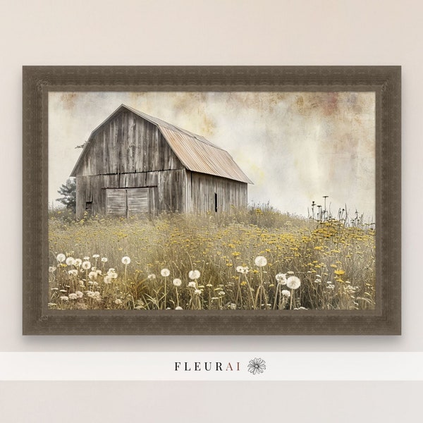 Barn Print 240124 | Decor for Modern Farmhouse, Vintage Barn Art Print, Barn Watercolor Wall Art, Antique Barn Print