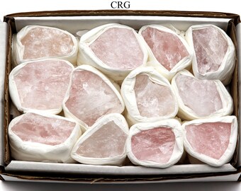 12 Piece Flat - Rough Rose Quartz / 1.25-2.5" AVG