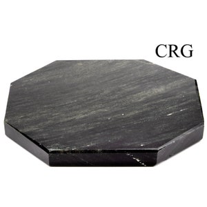 Black Obsidian Octagon Coasters (2 Pieces) (3-5 inches)