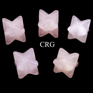 SET VON 5 - Rosenquarz Edelstein Mini Merkabas 18 mm Durchschn