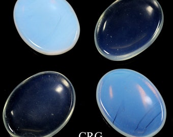 SET OF 4 - Opalite Worry Stones w/ Thumb Indent / 1" Avg