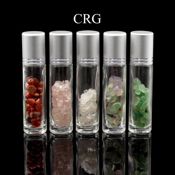 Set of 5 - Crystal Infused Essential Oil Roller   Oils Not Included   Includes 5 different Crystals