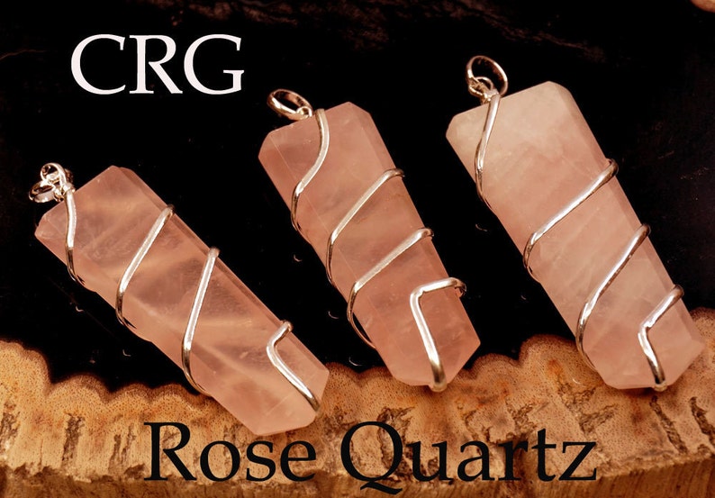 Rose Quartz Flat Point In Silver Spiral Pendant #VG2643ROQTY-1