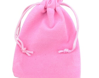 Pink Plush Velvet Pouch (1 Piece) Size 3 by 4 Inches Small Deluxe Gift Bag
