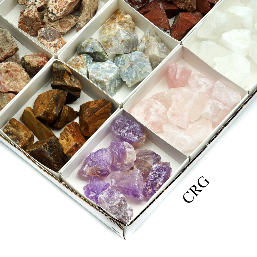 12 Stone Flat Assorted Rough Gemstone 8 OZ. LOTS - Etsy