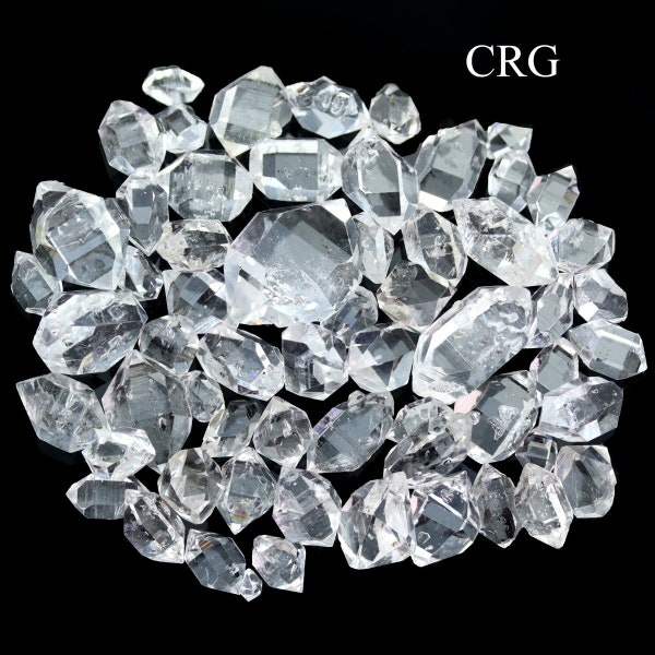 Herkimer-Like Diamond Quartz Double Terminated Points (5 Grams) Size 6 to 18 mm Medium Bulk Wholesale Lot Crystal